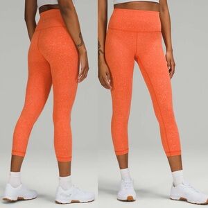 Lululemon Wunder Train High-Rise Crop Sz 18/23" In 
Crunch Warm Coral